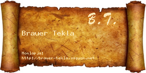 Brauer Tekla névjegykártya